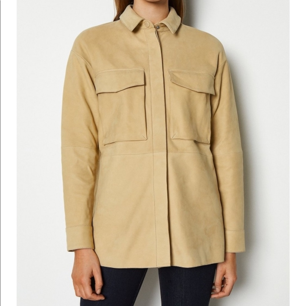Karen Millen Suede Military Oversized Shirt